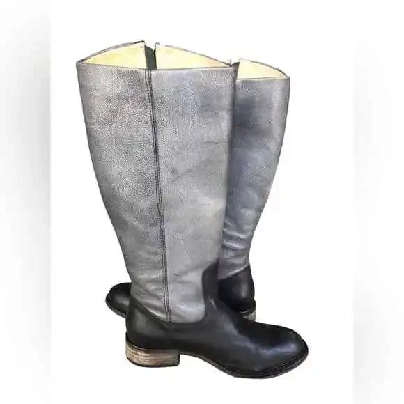 Lucchese Tall Riding Boots color block zip up Coastal Cowboy sz 6 Style 4246 01 - Picture 3 of 10